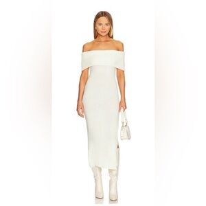 X Revolve Off Shoulder Sweater Midi Dress